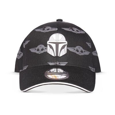 STAR WARS The Mandalorian - Parche para casco con gorra de béisbol ajustable con estampado de Grogu, negro/gris (BA750483STW)
