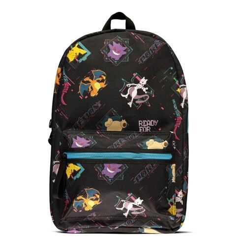 POKEMON Characters All-Over Print Backpack, Black (BP100104POK)