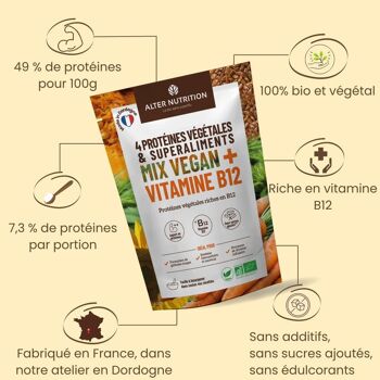 Protéine Végétale Bio Vitamine B12 - Sachet 500 g 2