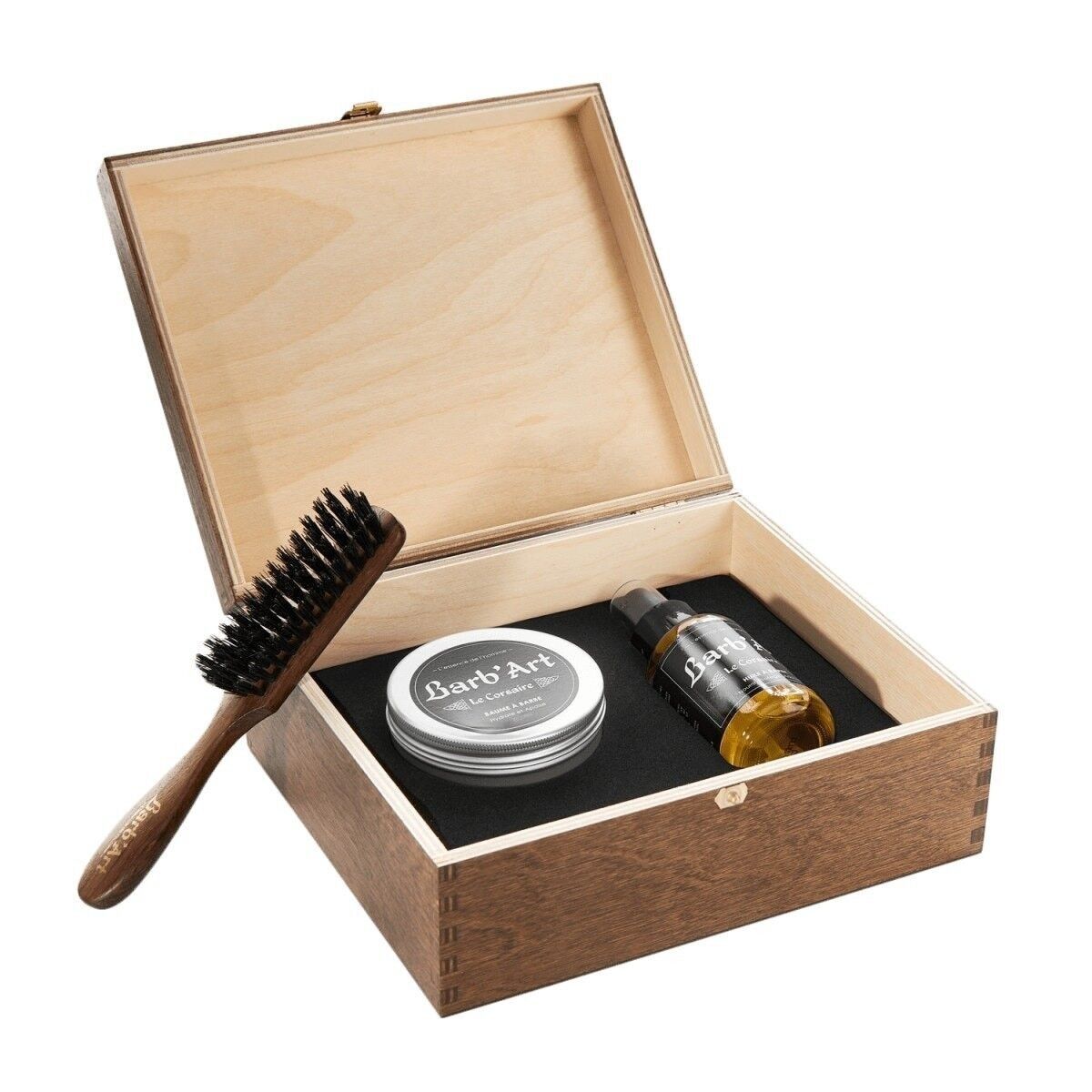 Prächtige Bart-Geschenkbox – aus Holz – frischer Zedernduft „Le Corsaire“.