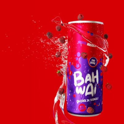 Bahwai | eau pétillante relaxante et sans sucre | goût Fruits rouge