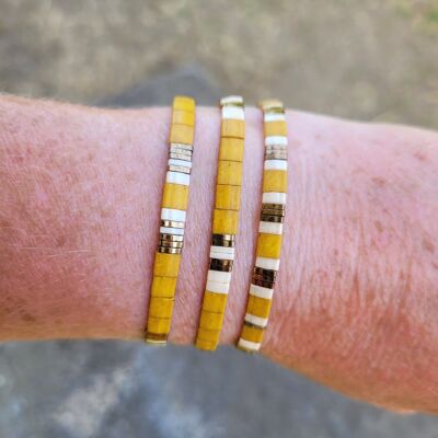 TILA - 3 braccialetti - gioielli - giallo senape - regali - feste di fine anno