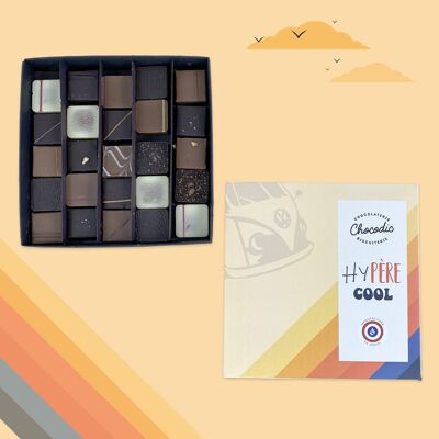 Boîte luxe 25 chocolats - Chocolat fêtes des pères bonne fête papa