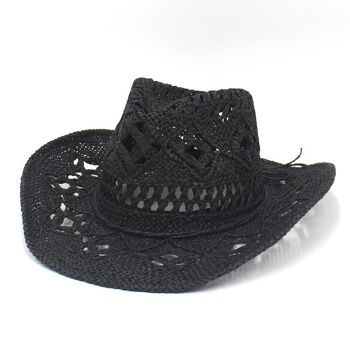 Chapeau de paille au crochet Cowboy Brim Warping 3