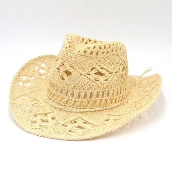 Chapeau de paille au crochet Cowboy Brim Warping 10