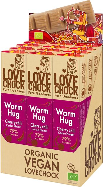Valentine's gifting Vegan Chocolate Bar WARM HUG Cherry Chilli 79% 40 g organic 4