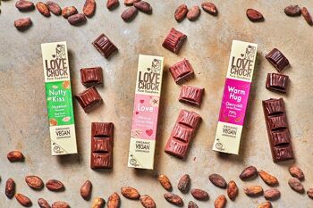 Valentine's gifting Vegan chocolate bar NUTTY KISS Rice drink & Hazelnut 64% 40 g organic 5