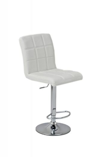 Tabouret de bar Athene blanc 50x42x94 simili cuir blanc Métal chromé