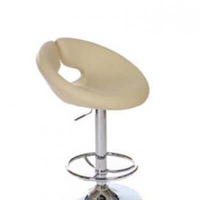 Tabouret de bar Atlanta crème 50x58x95 similicuir crème Métal chromé