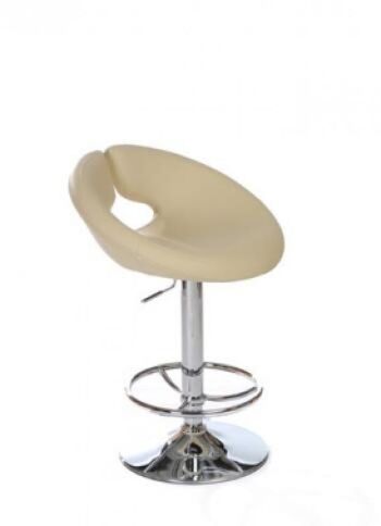 Tabouret de bar Atlanta crème 50x58x95 similicuir crème Métal chromé