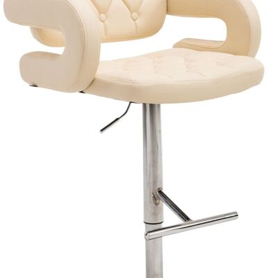 Bar stool Dublin cream 55x62x103 cream leatherette metal