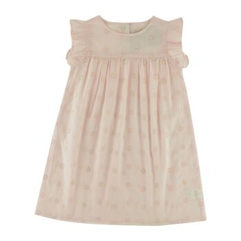 Robe sans manches broderie anglaise rose Hortense 1