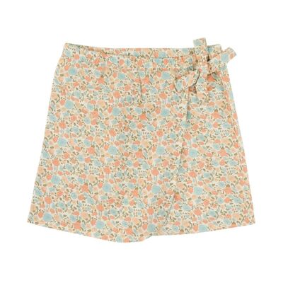 Clémence short skirt with hydrangea petal print
