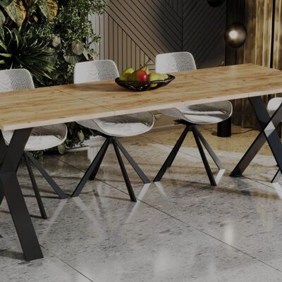 Cary Home & Kitchen schuifbare eettafel Stijlvolle eetkamertafel met keuze uit de verschillende maten: Lunghezza 130-210 (cm) x Breedte 80 (cm) x Hoogte 75 (cm) keukentafel 7