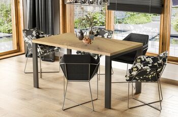 Aurora beton zwart uitschuifbare eetkamertafel 80-125x80x76 keukentafel 67 2