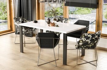 Aurora beton zwart uitschuifbare eetkamertafel 80-125x80x76 keukentafel 26 2