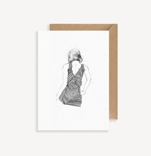 Carte postale illustrée - avec enveloppe - La Fille Seule