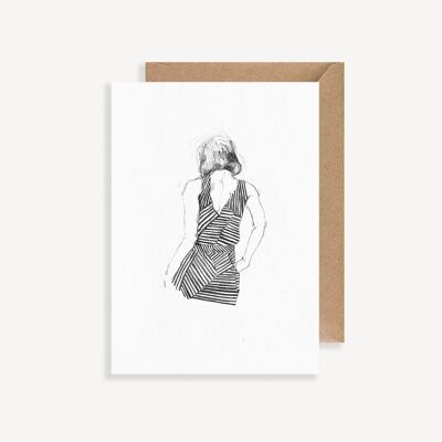 Illustrated postcard - with envelope - La Fille Alone