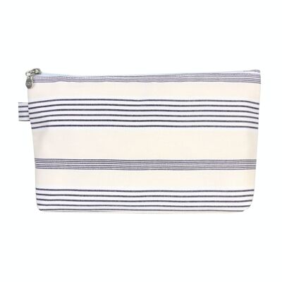 Cosmetic Bag Neutral Stripe Large Luxe Bag