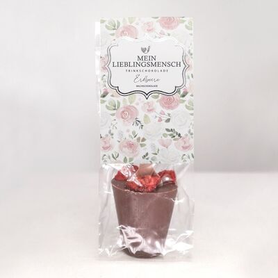 Chocolat à boire aux fraises "Ma personne préférée"