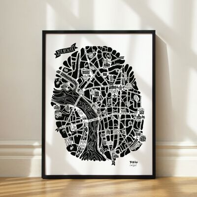 Poster City Map - TOULOUSE - 30x40cm