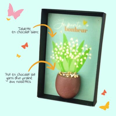 CHOCODIC - CHOCOLATE 1ST OF MAY LILY OF THE VALLEY WITH 3D CHOCOLATE JAR - LUCKY DRAGON LILY OF THE CHOCOLATE