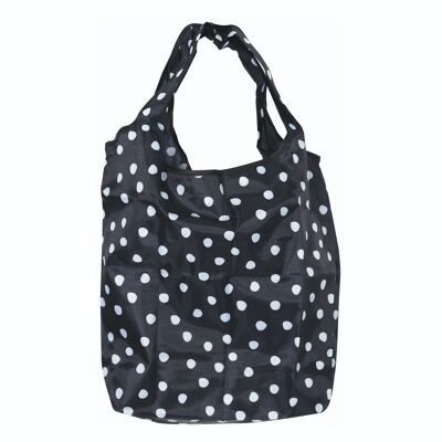 Cabas Shopping Bag Pliable Adoradot Noir/Blanc
