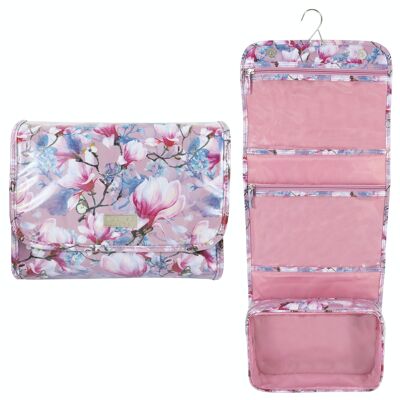 Cosmetic Bag In Bloom Pink Foldout Bag With Hook