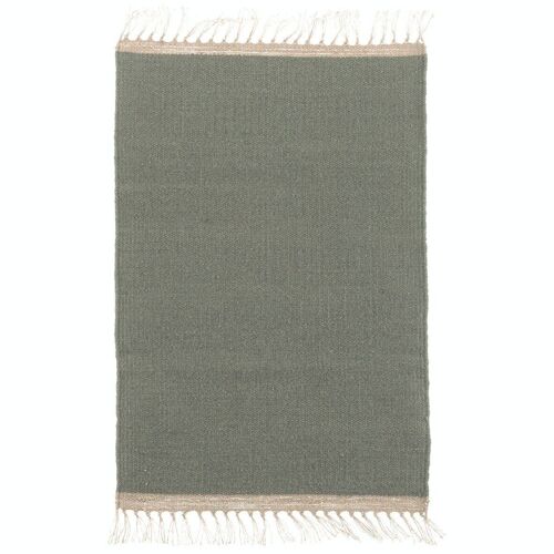 Tapis 120 x 180 vert de gris, laine et jute