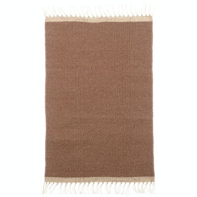 Tapis 60 x 90 sienne, laine et jute