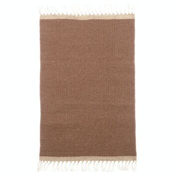 Tapis 60 x 90 sienne, laine et jute