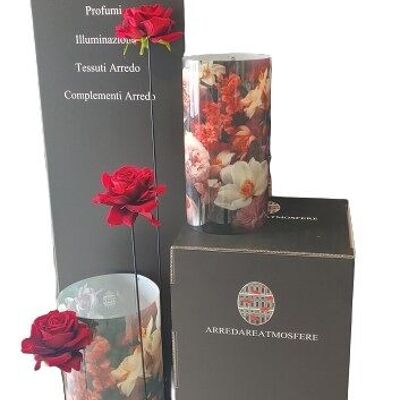 Trio of roses in fabric (velvet) with 125 ml Deospray