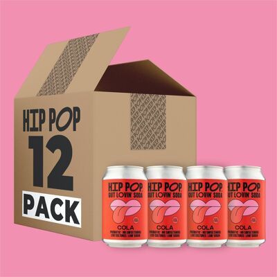 Hip Pop Gut Lovin' Soda - Cola Flavour - 12 x 330ml Cans