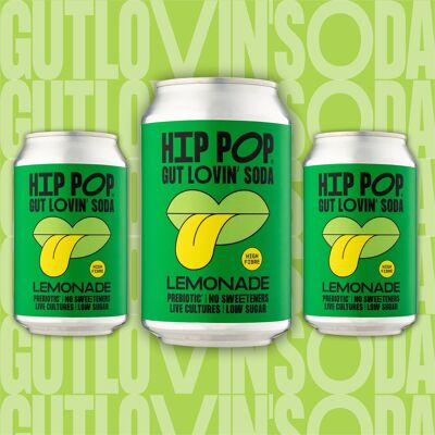 Hip Pop Gut Lovin' Soda - Sabor a limonada - 24 latas de 330 ml