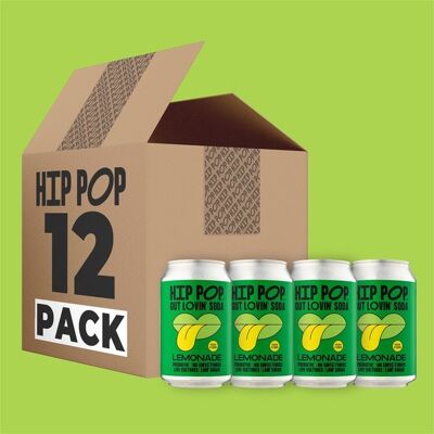 Hip Pop Gut Lovin' Soda - Lemonade Flavour - 12 x 330ml Cans