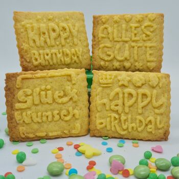 Biscuits logo Happy Birthday (beurre vanille) 2