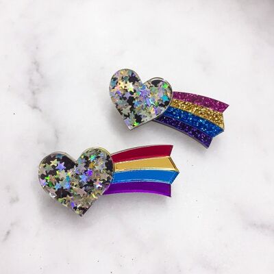 Herz-Regenbogen-Broschen / Pins