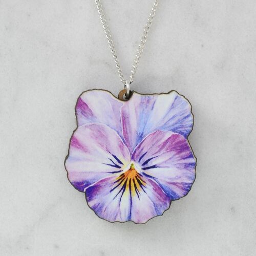 Watercolour Pansy Necklaces