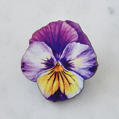 Watercolour Pansy Brooches