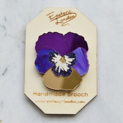 Textured Pansy Brooches