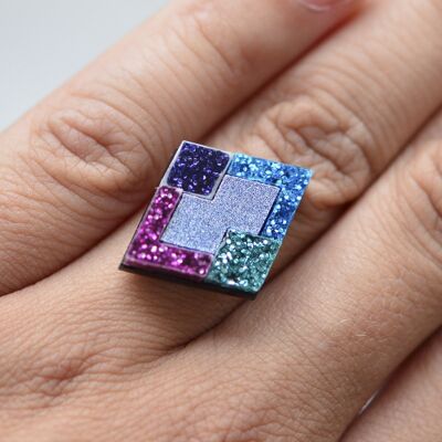 Glitter Asteroid Ring