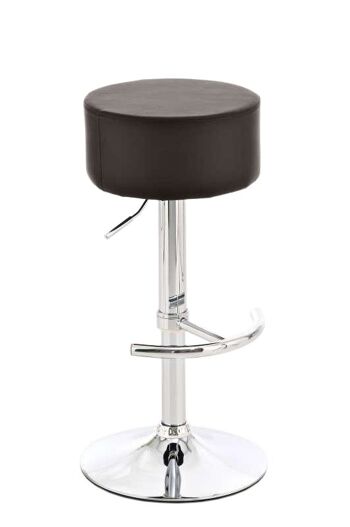 Tabouret de bar Vienna marron 39x39x77 simili cuir marron Métal chromé