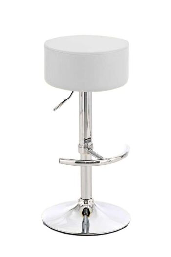 Tabouret de bar Vienna blanc 39x39x77 similicuir blanc Métal chromé