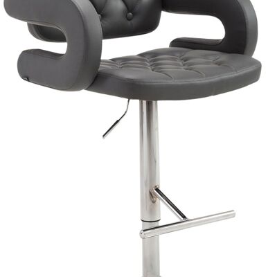 Bar stool Dublin Gray 55x62x103 Gray leatherette metal