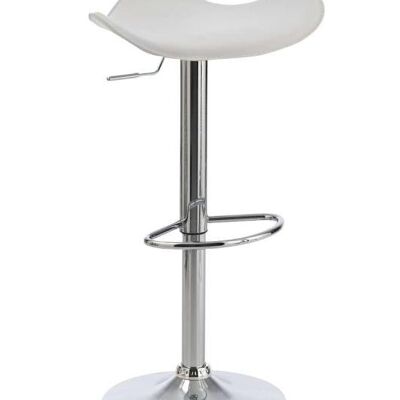 Taburete de bar Salzburg blanco 43x46x64 polipiel blanca Metal cromado