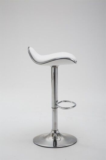 Tabouret de bar Shanghai simili cuir blanc 45x45x71 simili cuir blanc Métal chromé 3