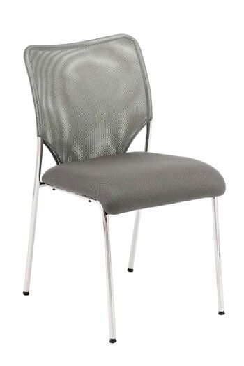 Chaise visiteur Klint Gris 56x46x83 Gris Matière Métal chromé 2