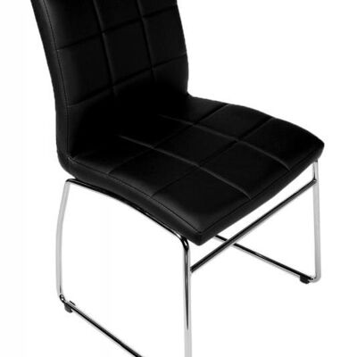 Visitor chair Sarah black 51x52x85 black artificial leather Chromed metal