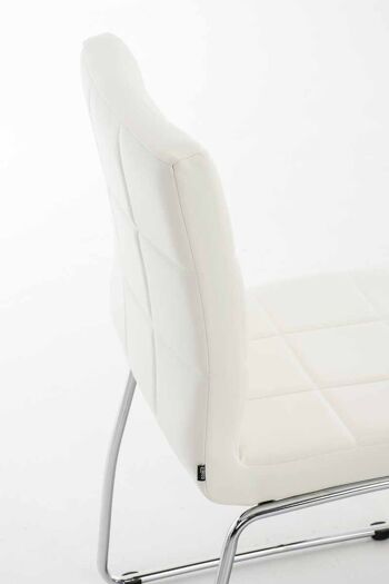 Chaise visiteur Sarah blanc 51x52x85 simili cuir blanc Métal chromé 6