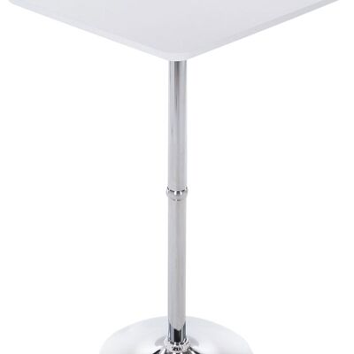 Square bar table white 60x60x108 white Wood Chromed metal